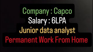 Capco |  6LPA | Junior data analyst | Work From Home @alljobsnotify-ow1jv