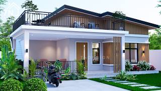 SMALL HOUSE DESIGN | 9x11Meters Floor Plan with Roof Deck (3Bedrooms)