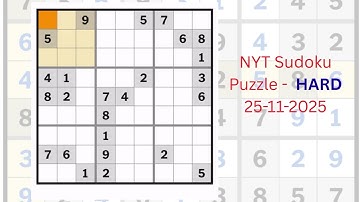 How to Solve NYT Sudoku HARD Puzzle of 25-11-2025