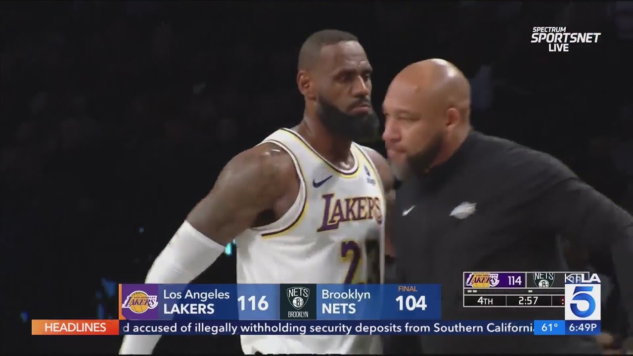 LeBron James scores 40 points to lead Lakers to win over Nets - YouTube