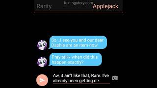 Rarity needles a naive Applejack about loving Rainbow Dash
