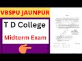 Midterm Exam | VBSPU Examination Form || VBSPU latest News || VBSPU News Today || VBSPU Result | TDC