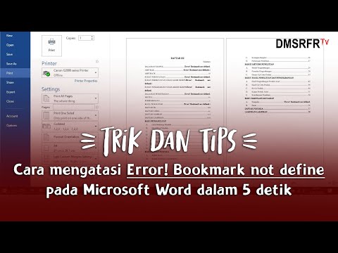 Cara mengatasi Error! Bookmark not define pada Microsoft Word dalam 5 detik
