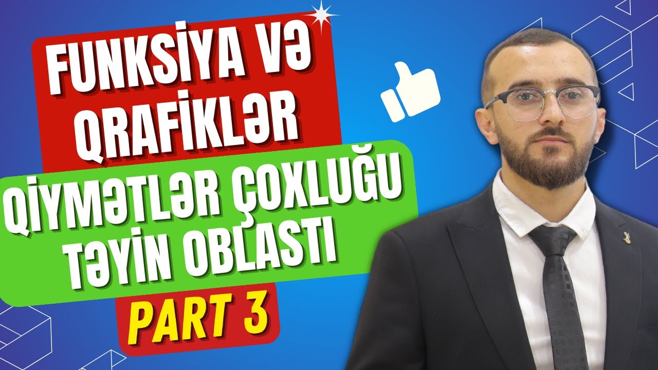 Funksiyalar və qrafiklər Mövzu izahı Qiymətlər çoxluğu və Təyin oblastı Part 3 Bütün izahlar