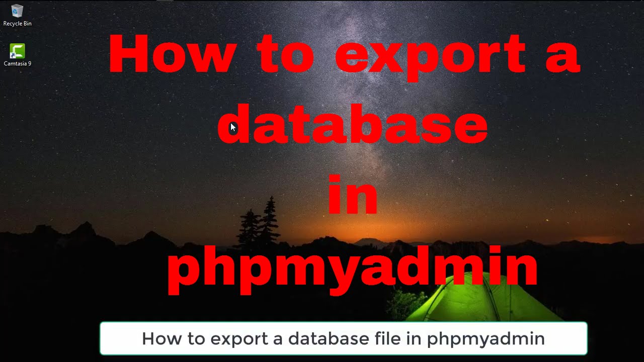 how to export a mysql database from phpmyadmin -- Simple and Easy in ...