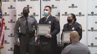 Ohio State Trooper, Cleveland Police officers honored for saving elderly couple from house fire
