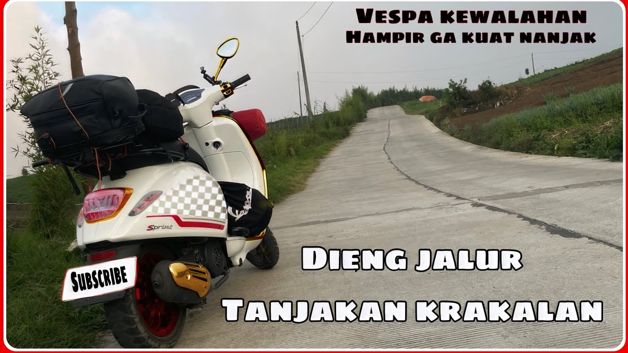 Dieng jalur krakalan - vespa hampir mundur pas nanjak di krakalan