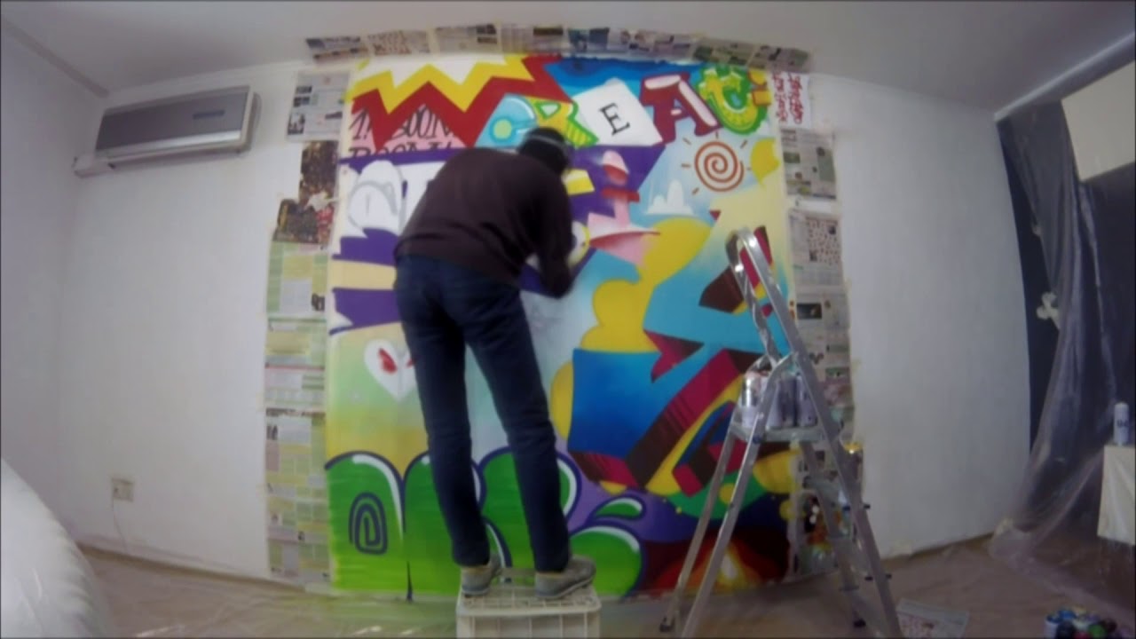 ROMA ROLL. Граффити в интерьере квартиры