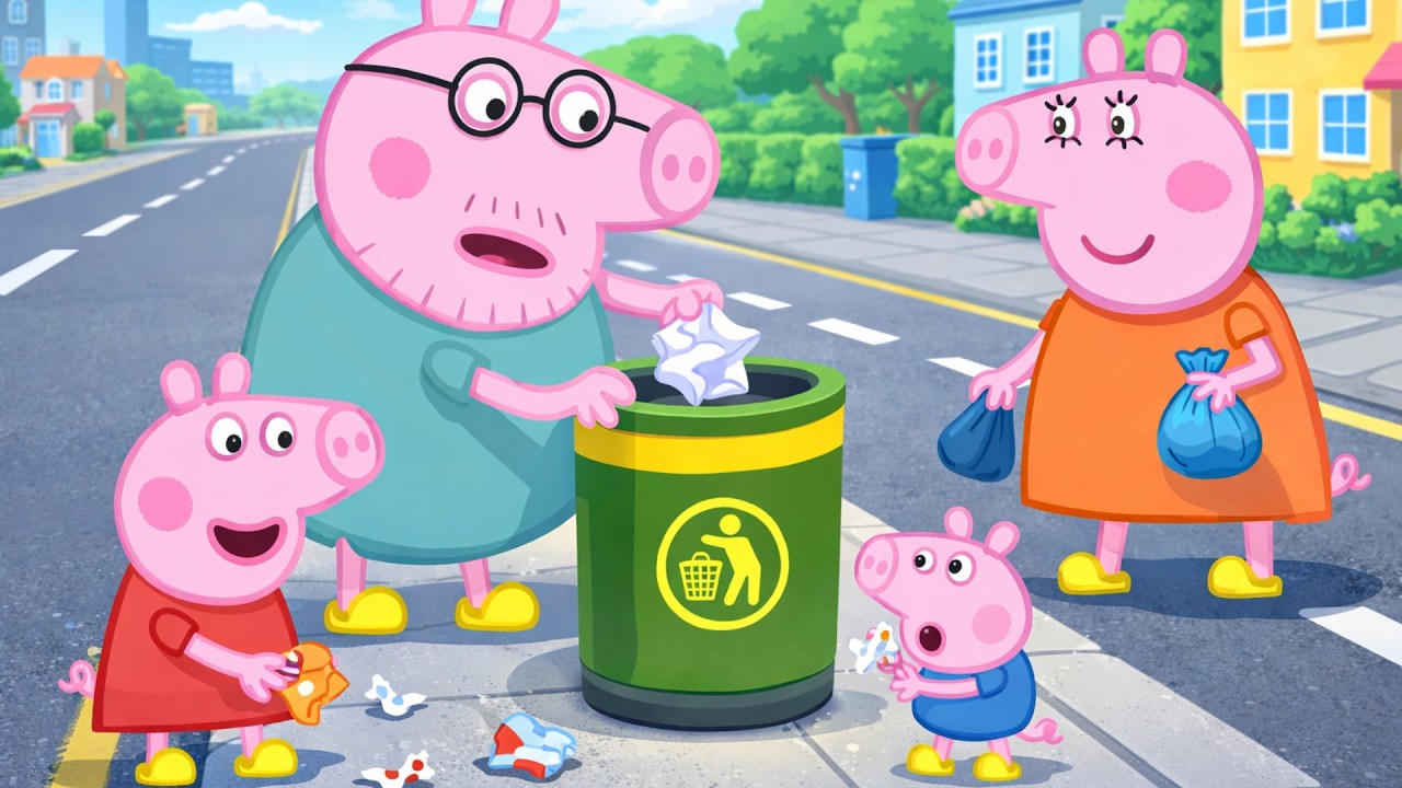 Peppa Pig : Park Clean-Up Day Is a Family Lesson About Keeping Our City Clean | Peppa Pig Animation!