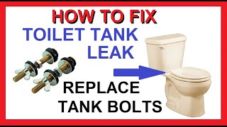 How to Replace Toilet Tank to Bowl BOLTS and Gasket  Fix Toilet Tank Water Leak  Cheap Easy Fast!