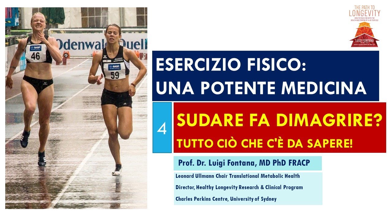 4 - Esercizio fisico: potente medicina | SUDARE FA DIMAGRIRE? QUANTO E COME? | Prof Luigi Fontana