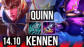 QUINN vs KENNEN (TOP) | 1600+ games, 4k comeback | KR Master | 14.10