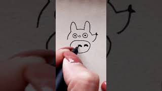 Drawing Studio Ghibli TOTORO 🐾 #shorts