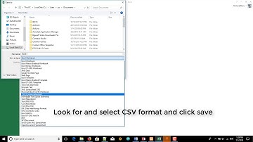 How to save your excel file in csv format