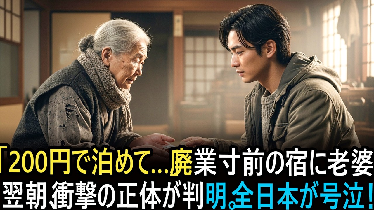「200円で泊めて…」廃業寸前の宿にボロボロの老婆。最上級の部屋に案内した結果… 40年越しの奇跡に全日本が号泣！