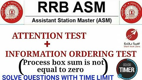 ATTENTION TEST AND INFORMATION ORDERING TEST || RRB PSYCHOLOGICAL TEST || RRB NTPC 2015