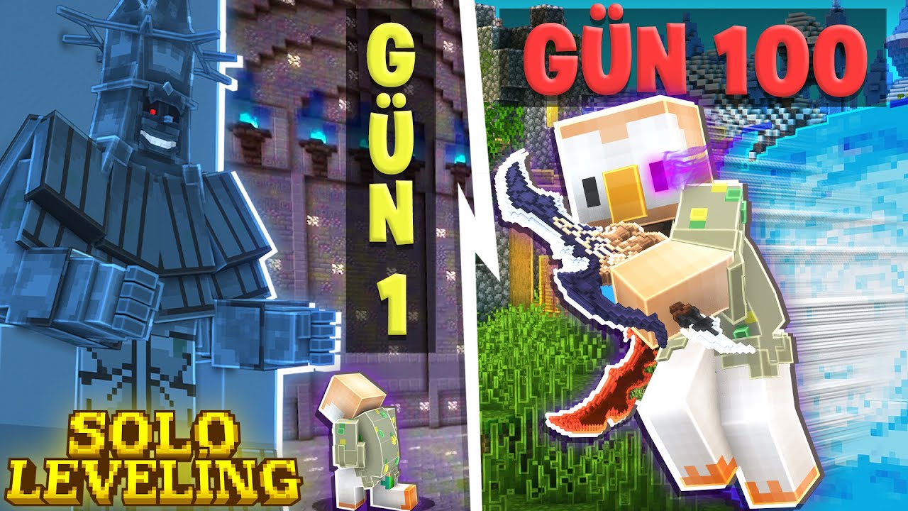Minecraft'ta SOLO LEVELİNG Dünyasında 100 GÜN GEÇİRDİM! - [Part 1]