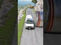Cars &amp; School Bus Vs Giant Pit Bollard - BeamNG Crash #beamngdrive #shorts