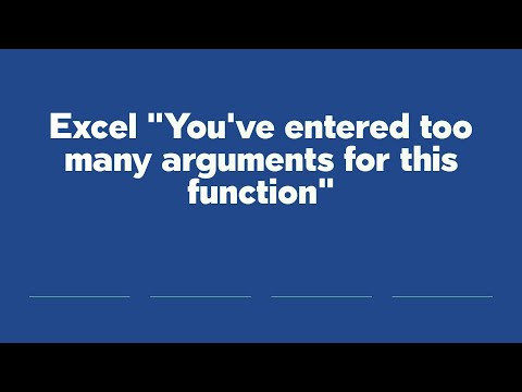 Excel "You've entered too many arguments for this function"