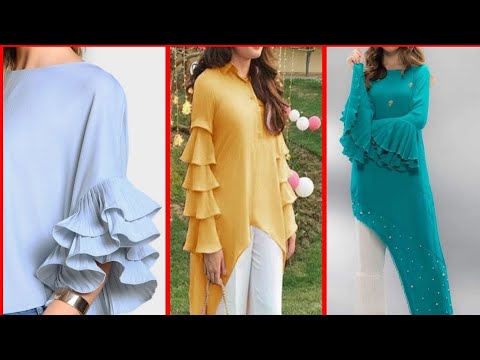 Latest And Beautiful Ruffle Bell Sleeves Design
