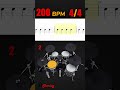 Quarter Note On The Snare Drum Exercise - 9 (200 BPM - 4/4 )