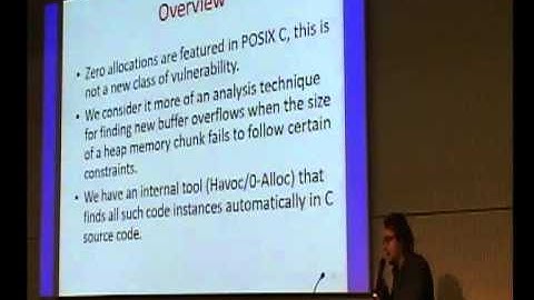 27C3 Zero-sized heap allocations vulnerability analysis - Julien Vanegue (1/5)