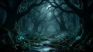 Dark Ancient Forest Ambience | Ethereal Strings, Soft Rain, Deep Forest Sounds for Sleep and Study