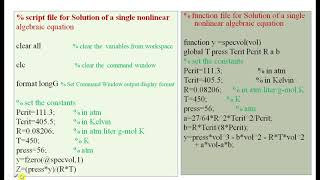 Solution of non linear algebraic equation by MATLAB Guide