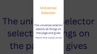 Different Types of selector in CSS