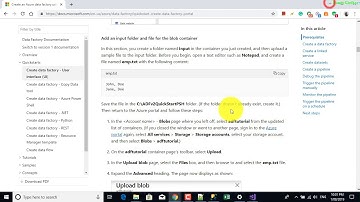 Azure - Create Blob storage container for Data Factory