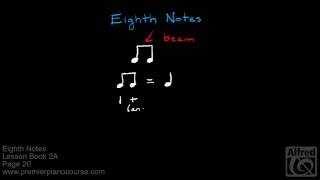 Lesson Book 2A, Page 20: Eighth Notes (Premier Piano Course)