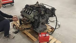 Odpalenie silnika m62b44 na palecie / Starting the m62b44 engine on a pallet. Stop hybrid go V8.