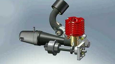 solidworks rc engine, final video working simple