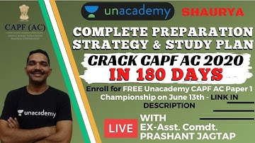 UPSC CAPF AC 2020 Complete Preparation Strategy | UPSC CAPF AC 2020 | Ex-Asst Comdt. Prashant Jagtap