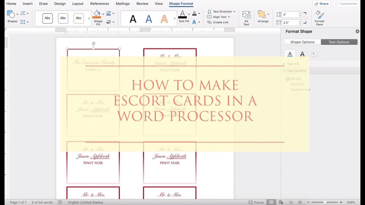 Homemade Tent Cards, Escort Cards | Weddings Made EZ