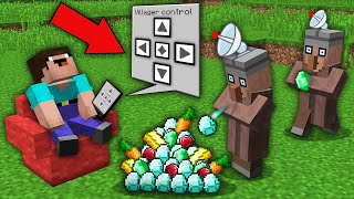Minecraft NOOB vs PRO: NOOB CONTROL VILLAGER WITH HELP MYSTERIOUS PHONE! Challenge 100% trolling