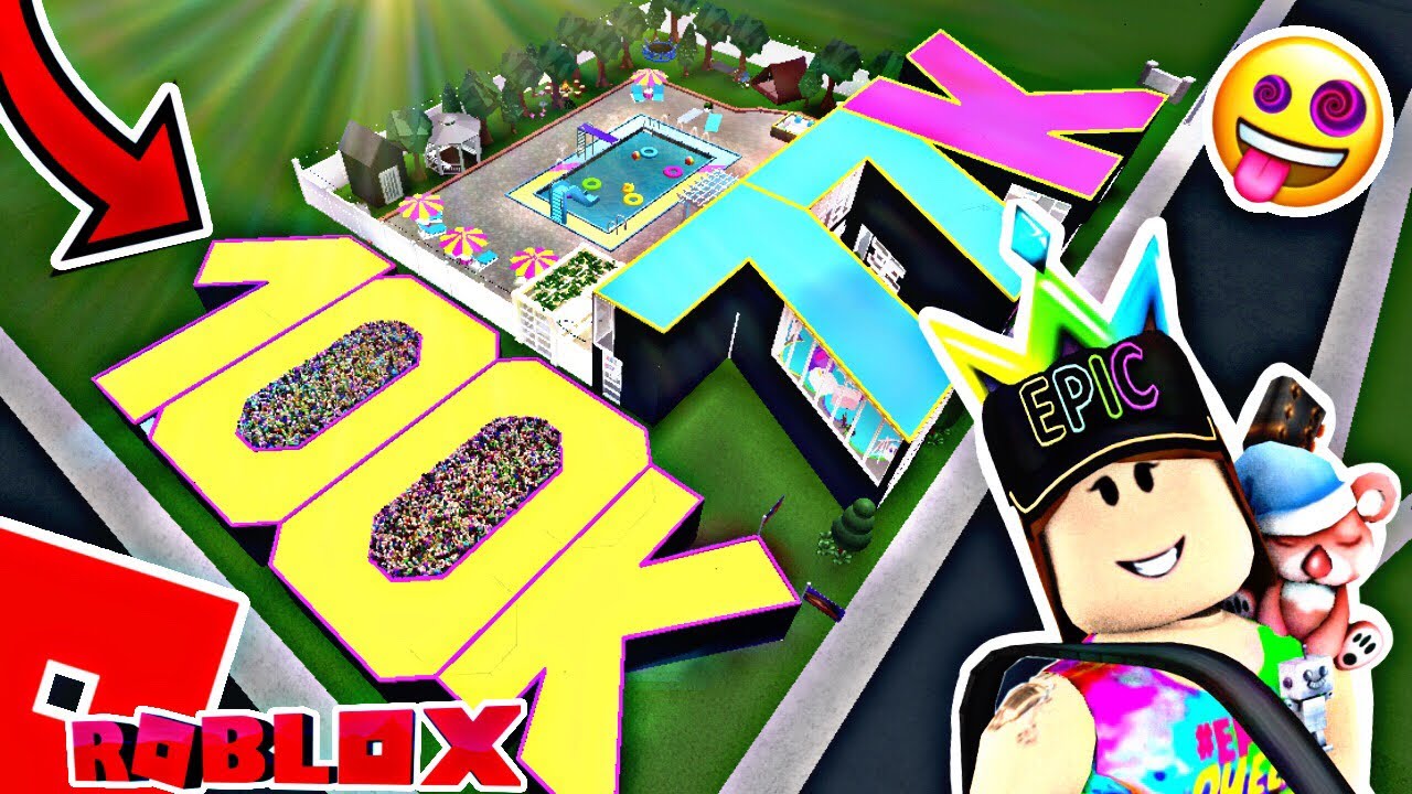 Roblox Bloxburg 77k 100k Celebration Speed Build Finished O Youtube - nezi plays roblox bloxburg