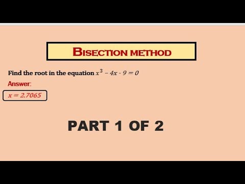 SOLVING ROOTS USING BISECTION METHOD (PART 1 OF 2) - YouTube