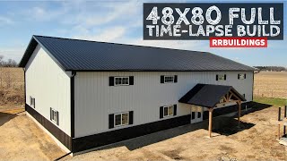 Full Time-Lapse Build with Timber Frame Porch (Future Home Gym and Indoor Basketball Court)