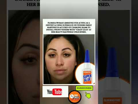😬💉 Florida woman arrested for using superglue to apply fake veneers without a license.#Shorts"