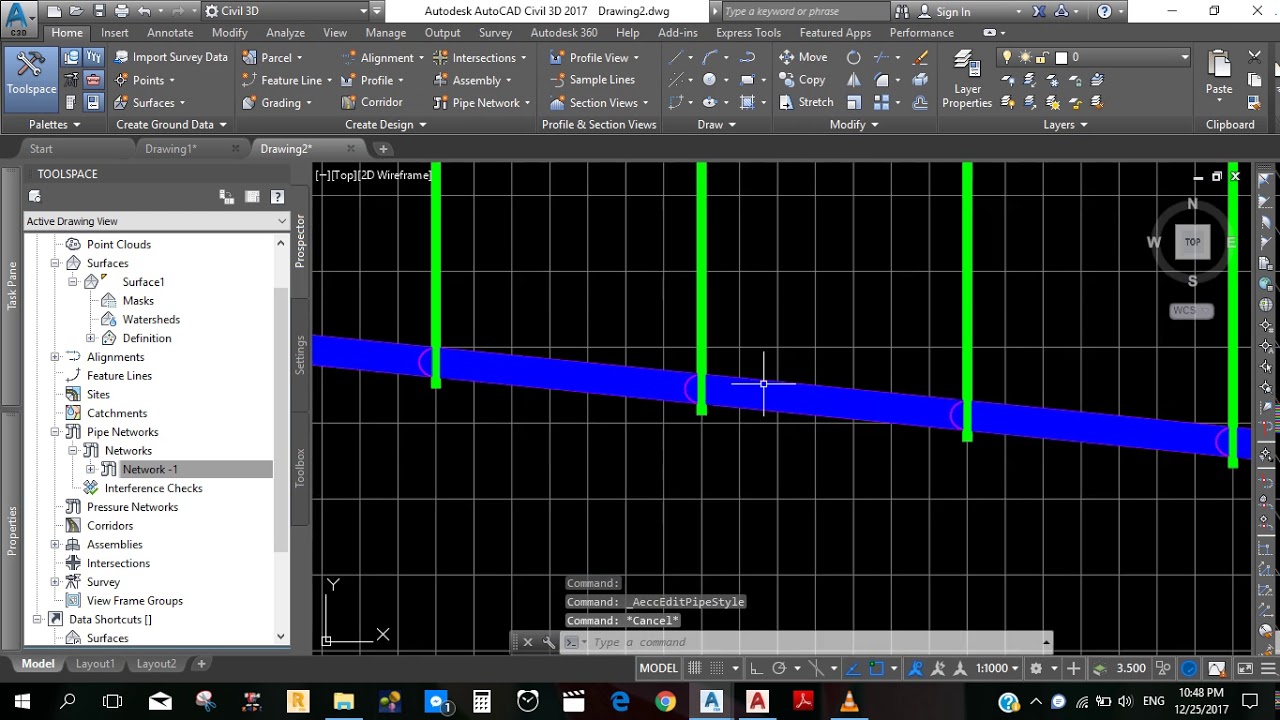 Creating Pipe Network In Civil 3D drawing Pipes And Structures Step 