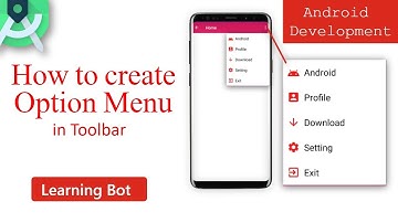 How to create Option Menu on  Toolbar in Android Studio |Learning Bot|