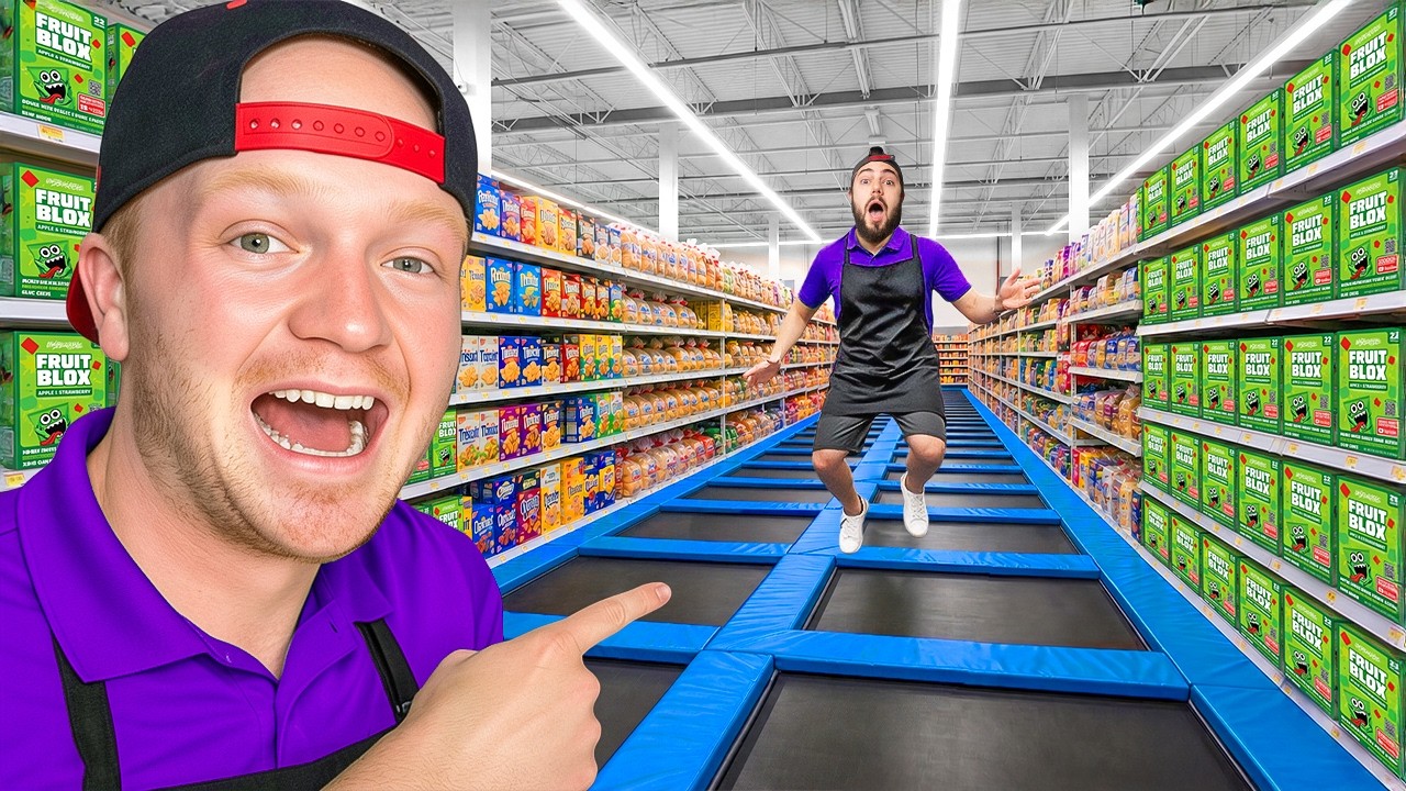 I Turned My Trampoline into A GROCERY STORE!