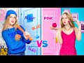 Desafío Azul VS Rosa || ¡Chicos VS Chicas! Construimos una Habitación Secreta