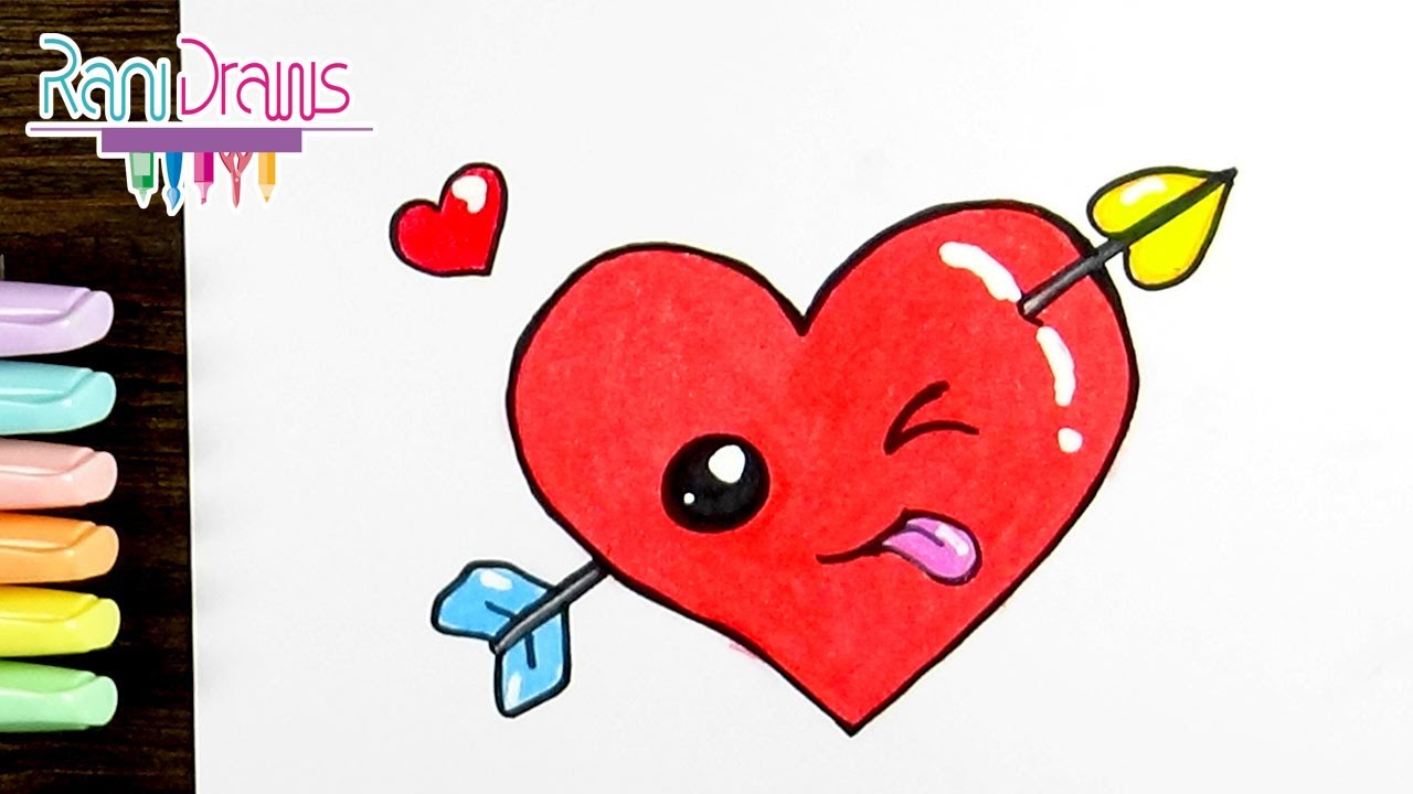 Cómo dibujar un CORAZÓN kawaii - How to draw a kawaii HEART - YouTube