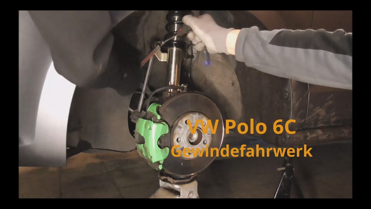 image.title VW Polo C Gewindefahrwerk Vorderachse einbauen Volkswagen Polo Sportfahrwerk Einbauen