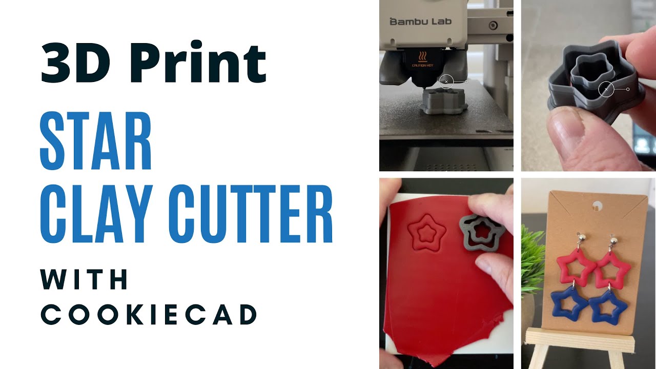 Custom Star Polymer Clay Cutter Imprint Cutter with Cookiecad