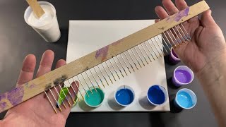 Acrylic Pouring: Giant Comb Swipe Fish Scale Pour Painting- Unique Fluid Art
