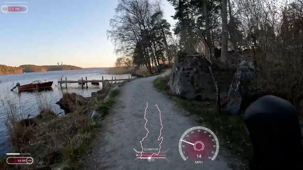 Virtual bike ride MPH | Sweden | Evening sunset on Gravel