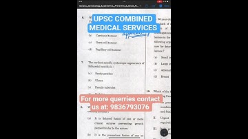 UPSC CMS GECOMBINEERDE MEDISCHE DIENSTEN ALGEMEEN PAPIER II QNO 6 ANTWOORD OPLOSSING